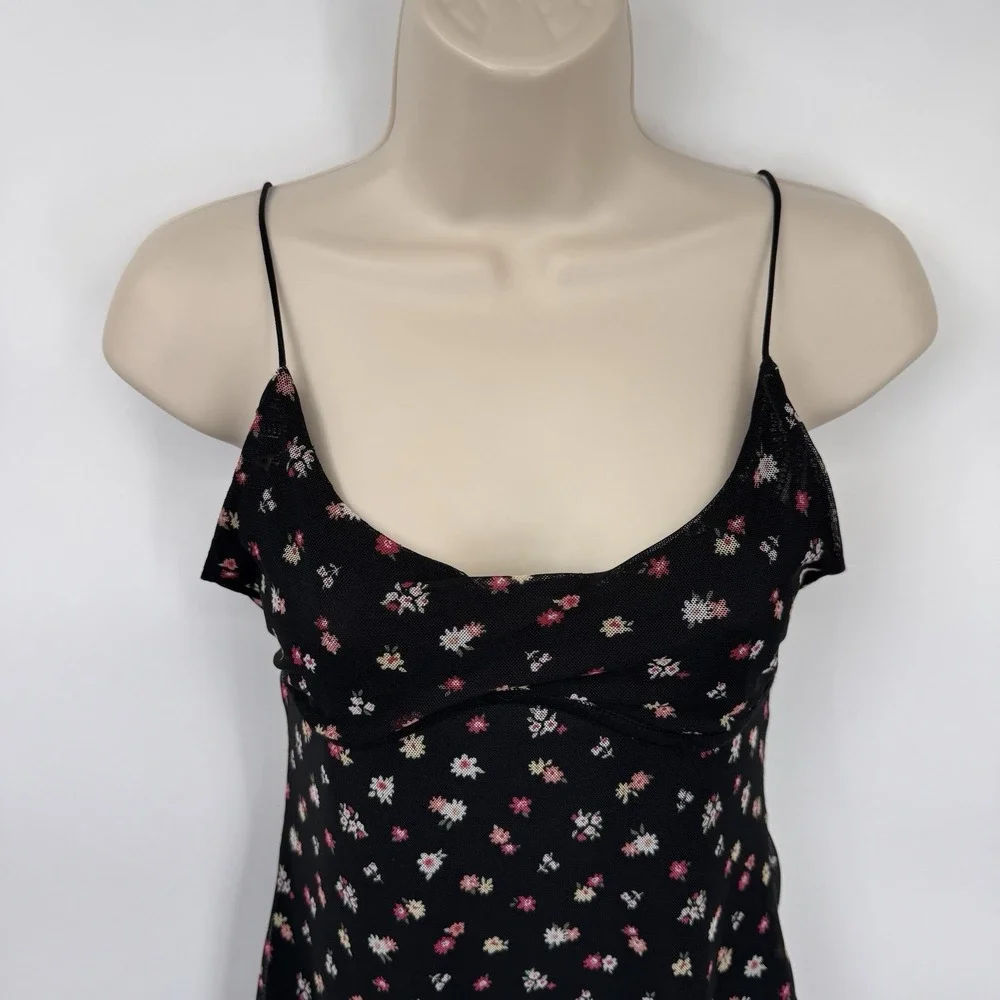 Vintage Y2K Blue Jasmine Babydoll Slip Dress XXS Black Whimsigoth Dark Romantic - Picture 2 of 13